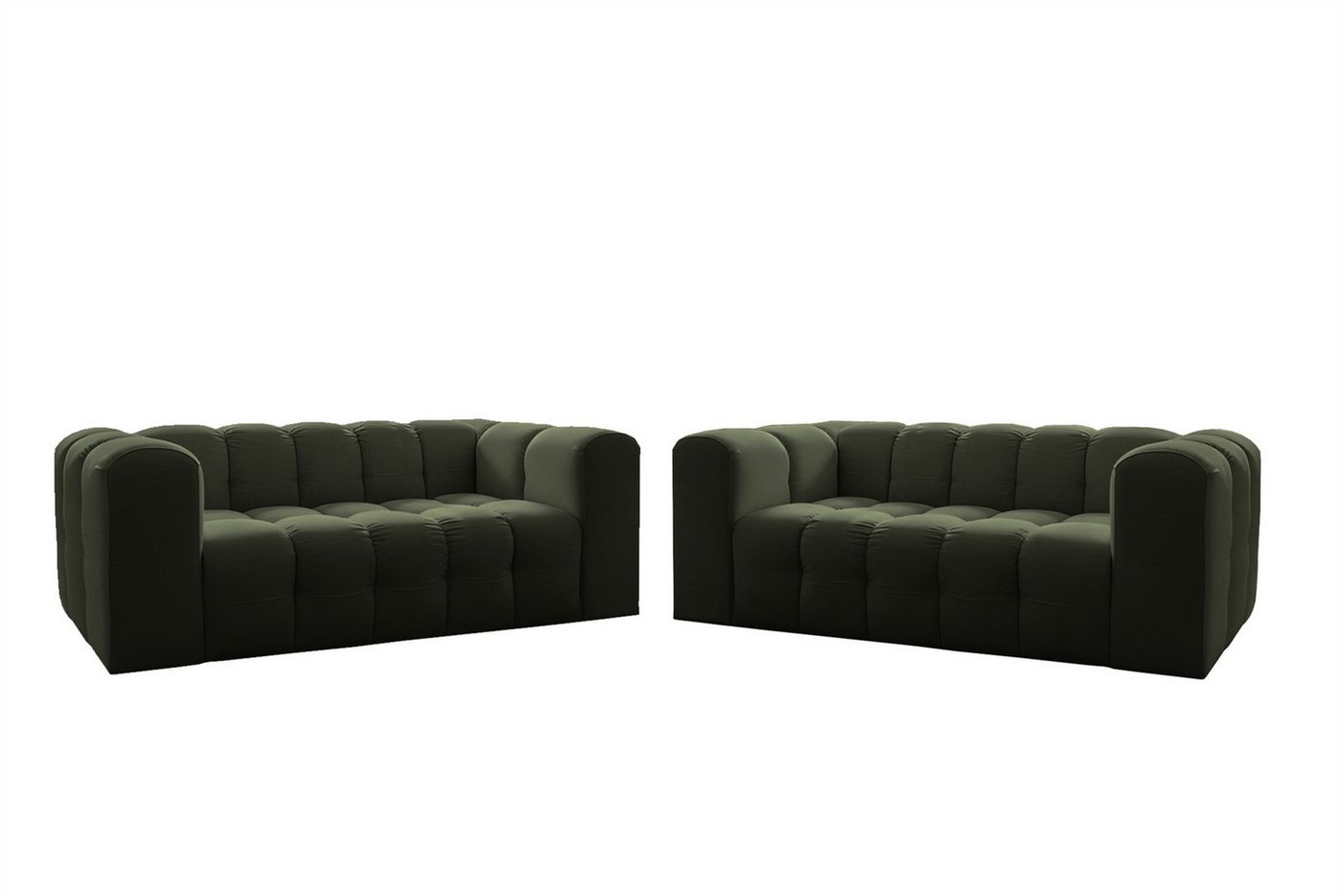 Fun Möbel Polstergarnitur Designersofa SOLVIE 2 x 2-Sitzer, (Stoff Moly oder Tiffani, 2-tlg), Sofas-Rücken echt bezogen von Fun Möbel