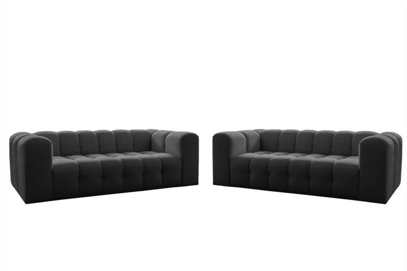 Fun Möbel Polstergarnitur Designersofa SOLVIE 2 x 3-Sitzer, (Stoff Moly oder Tiffani, 2-tlg), Sofas-Rücken echt bezogen von Fun Möbel