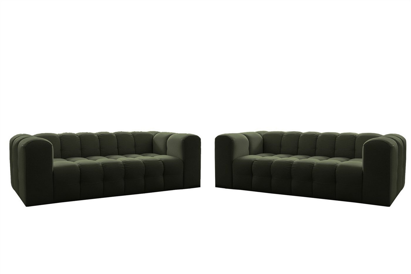 Fun Möbel Polstergarnitur Designersofa SOLVIE 2 x 3-Sitzer, (Stoff Moly oder Tiffani, 2-tlg), Sofas-Rücken echt bezogen von Fun Möbel