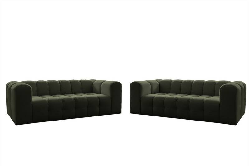 Fun Möbel Polstergarnitur Designersofa SOLVIE 2 x 4-Sitzer, (Stoff Moly oder Tiffani, 2-tlg), Sofas-Rücken echt bezogen von Fun Möbel