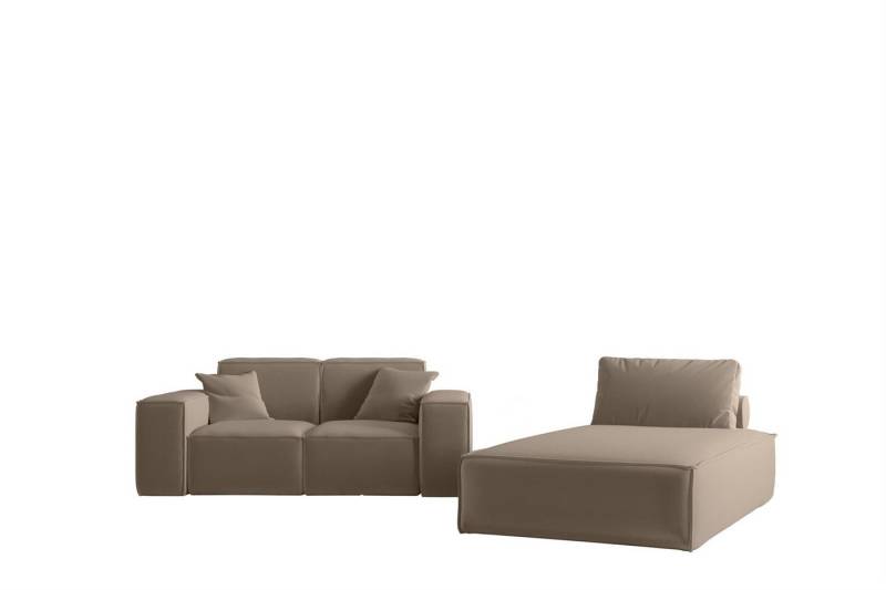 Fun Möbel Polstergarnitur Sofa-Set 2-teilig Chaiselongue und Sofa 2-Sitzer CELES PREMIUM, (Inkl. 1 Rückenkissen, Inkl. 2 Zierkissen) von Fun Möbel
