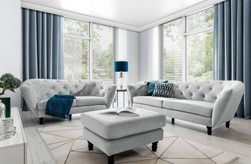 Fun Möbel Polstergarnitur Sofa-Set 3-2-1 Designer-Sofa Charlotte Stoff, (3-tlg., Sofa-Set 3-2-1 Designer-Sofa Charlotte Stoff) von Fun Möbel