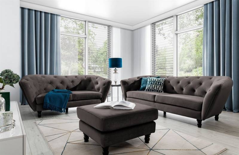 Fun Möbel Polstergarnitur Sofa-Set 3-2-1 Designer-Sofa Charlotte Stoff, (3-tlg., Sofa-Set 3-2-1 Designer-Sofa Charlotte Stoff) von Fun Möbel