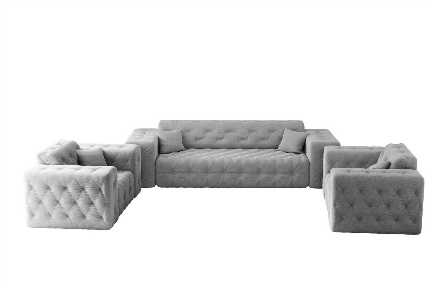 Fun Möbel Polstergarnitur Sofa-Set CHANTAL 3-1-1 Sofagarnitur in Stoff Moly, (auch als Set mit einem 2-Sitzer erhältlich), inklusive 3 Zierkissen von Fun Möbel