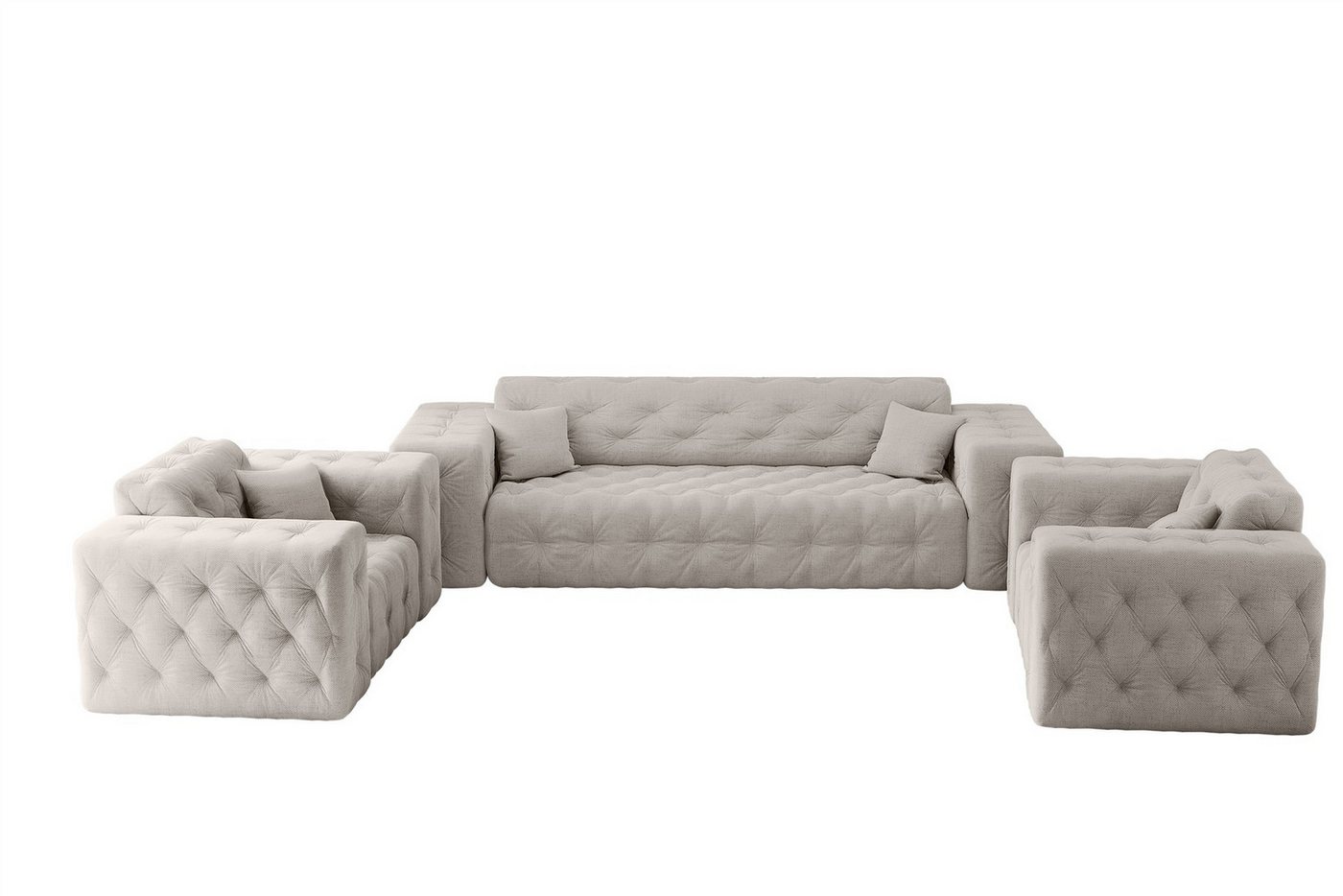 Fun Möbel Polstergarnitur Sofa-Set CHANTAL 3-1-1 Sofagarnitur in Stoff Moly, (auch als Set mit einem 2-Sitzer erhältlich), inklusive 3 Zierkissen von Fun Möbel