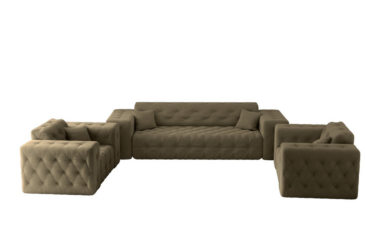 Fun Möbel Polstergarnitur Sofa-Set CHANTAL 3-1-1 Sofagarnitur in Stoff Moly, (auch als Set mit einem 2-Sitzer erhältlich), inklusive 3 Zierkissen von Fun Möbel
