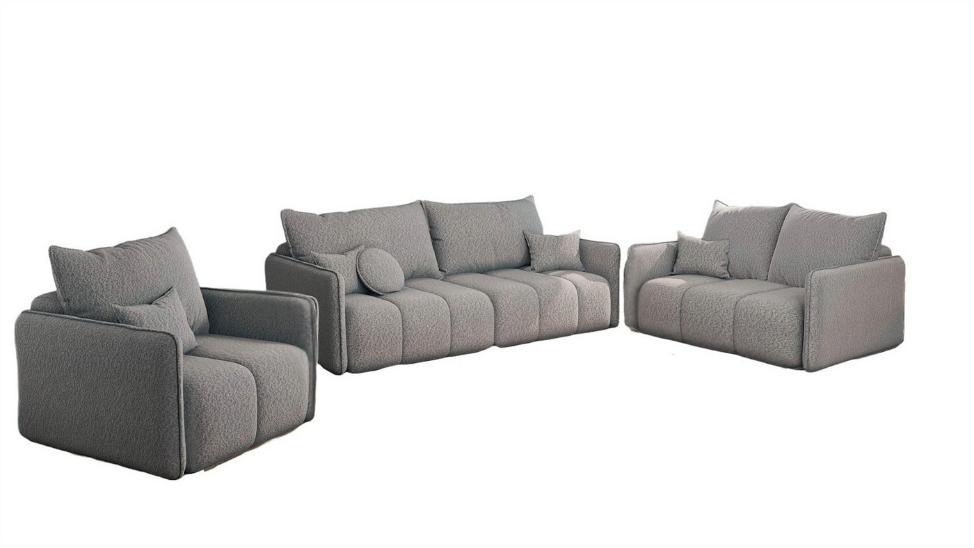 Fun Möbel Polstergarnitur Sofa-Set FUN AITOR 3-2-1 Sofagarnitur in Stoff Abriamo, (3-tlg), 3-Sitzer mit Schlaffunktion von Fun Möbel
