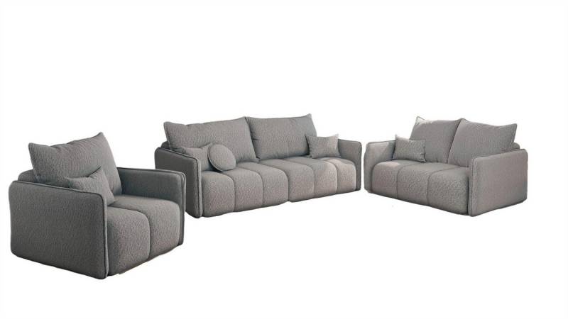 Fun Möbel Polstergarnitur Sofa-Set FUN AITOR 3-2-1 Sofagarnitur in Stoff Abriamo, (3-tlg), 3-Sitzer mit Schlaffunktion von Fun Möbel