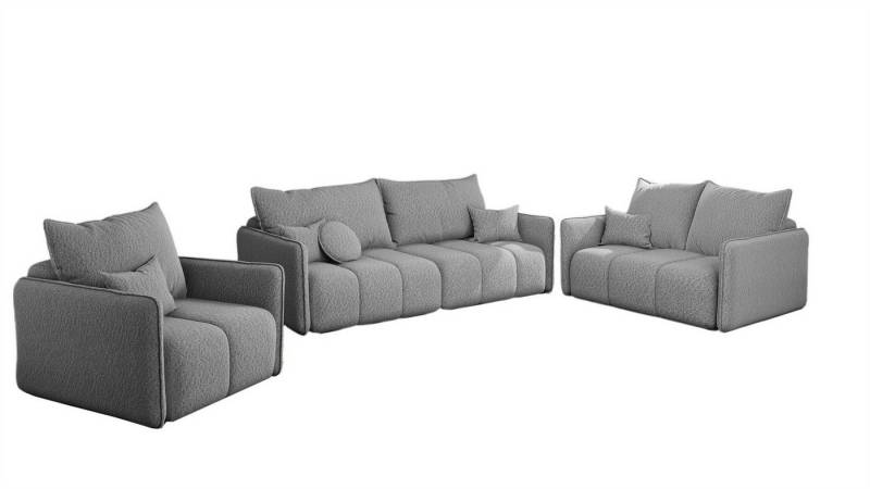 Fun Möbel Polstergarnitur Sofa-Set FUN AITOR 3-2-1 Sofagarnitur in Stoff Abriamo, (3-tlg), 3-Sitzer mit Schlaffunktion von Fun Möbel