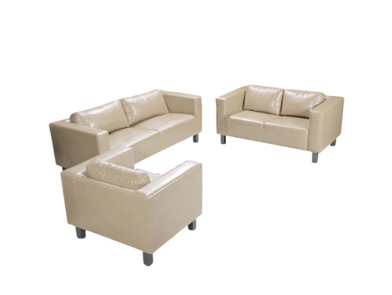 Fun Möbel Polstergarnitur Sofa-Set MAILAND 3-2-1 Sofagarnitur in Kunstleder, (inkl. 5 Rückenkissen, 3-tlg) von Fun Möbel