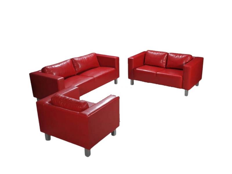 Fun Möbel Polstergarnitur Sofa-Set MAILAND 3-2-1 Sofagarnitur in Kunstleder, (inkl. 5 Rückenkissen, 3-tlg) von Fun Möbel