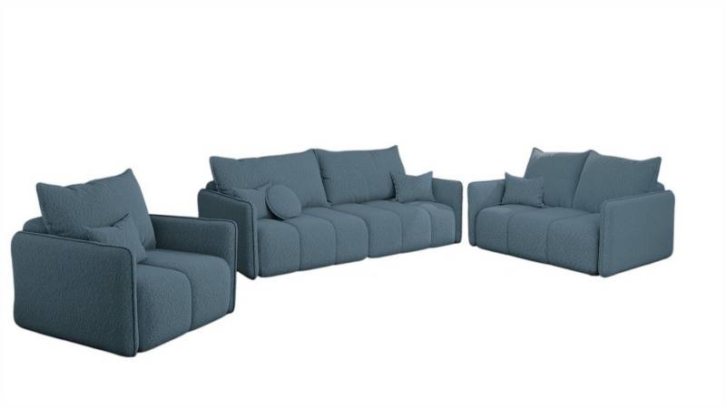 Fun Möbel Polstergarnitur Sofa-Set MORGANO 3-2-1 Sofagarnitur in Stoff Abriamo, (3-tlg), 3-Sitzer mit Schlaffunktion von Fun Möbel