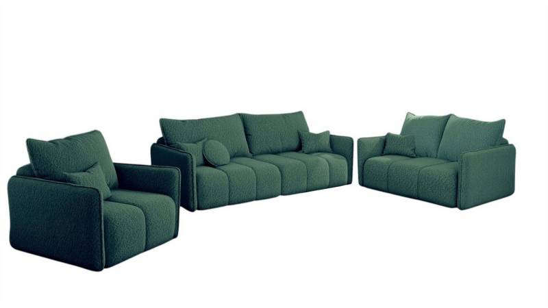Fun Möbel Polstergarnitur Sofa-Set MORGANO 3-2-1 Sofagarnitur in Stoff Abriamo, (3-tlg), 3-Sitzer mit Schlaffunktion von Fun Möbel