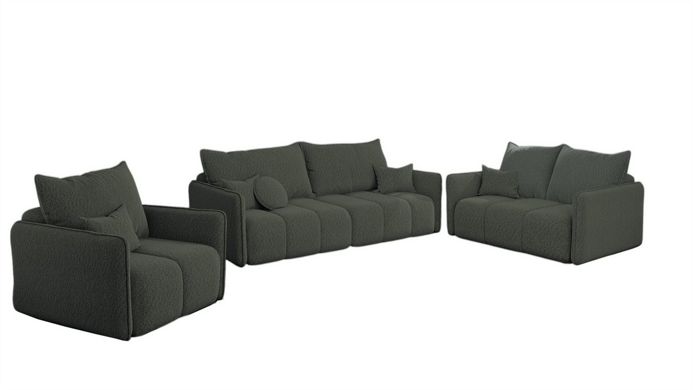 Fun Möbel Polstergarnitur Sofa-Set MORGANO 3-2-1 Sofagarnitur in Stoff Abriamo, (3-tlg), 3-Sitzer mit Schlaffunktion von Fun Möbel