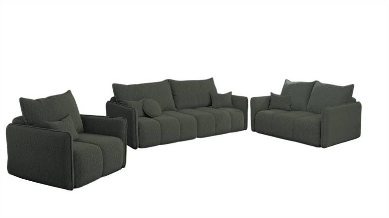 Fun Möbel Polstergarnitur Sofa-Set MORGANO 3-2-1 Sofagarnitur in Stoff Abriamo, (3-tlg), 3-Sitzer mit Schlaffunktion von Fun Möbel