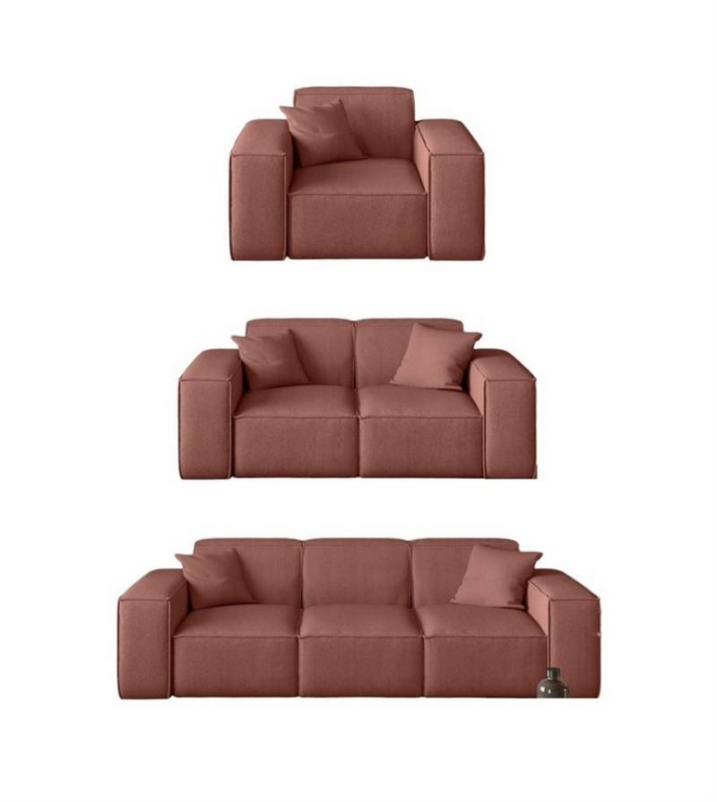 Fun Möbel Polstergarnitur Sofaset Designersofa CELES 3-2-1 in Stoff Scala oder Opera Velvet, (inkl. 5 Zierkissen), Rundumbezug von Fun Möbel