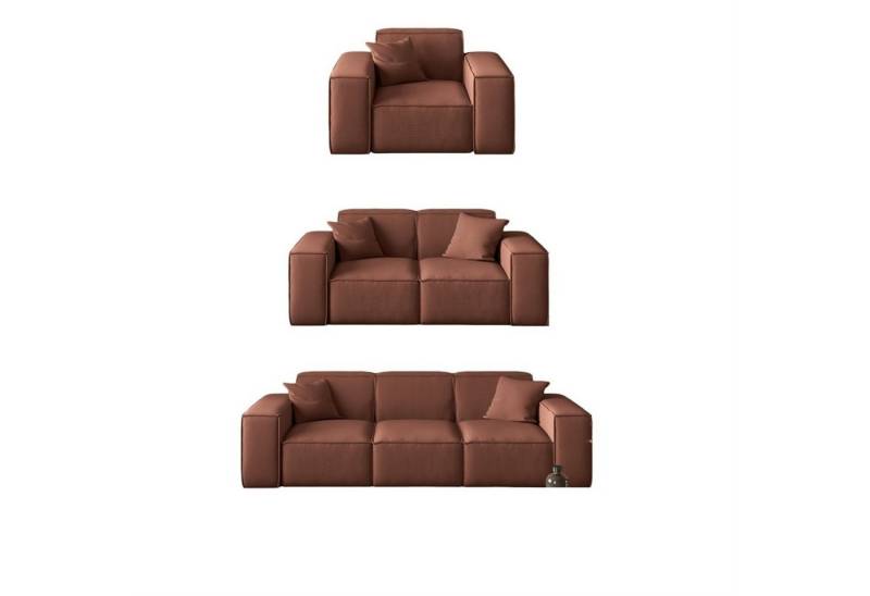 Fun Möbel Polstergarnitur Sofaset Designersofa CELES 3-2-1 in Stoff Scala oder Opera Velvet, (inkl. 5 Zierkissen), Rundumbezug von Fun Möbel