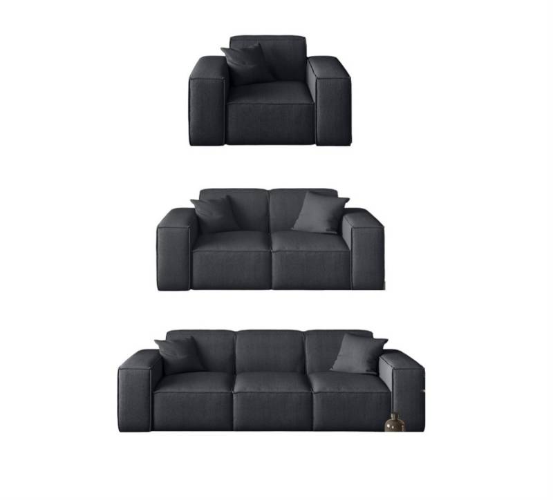 Fun Möbel Polstergarnitur Sofaset Designersofa CELES 3-2-1 in Stoff Scala oder Opera Velvet, (inkl. 5 Zierkissen), Rundumbezug von Fun Möbel