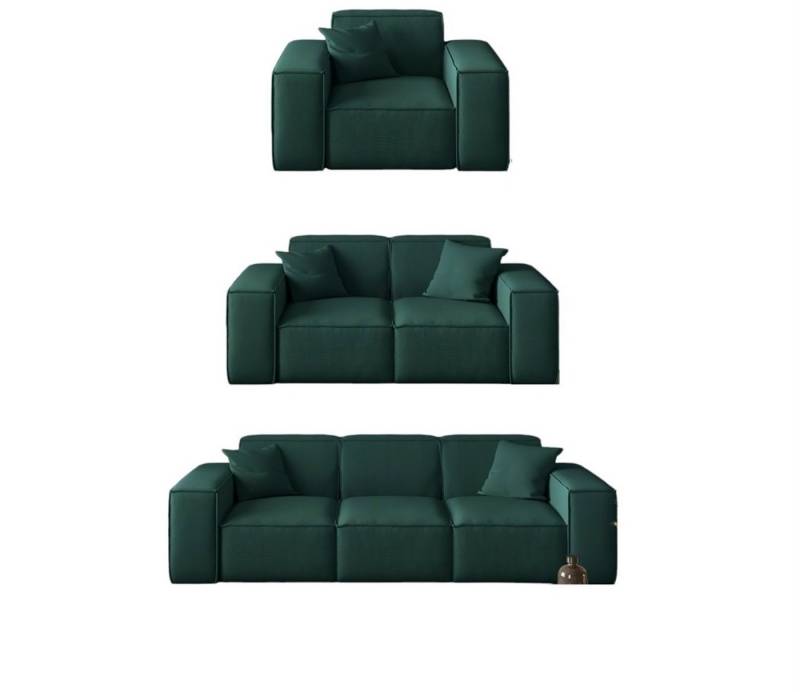 Fun Möbel Polstergarnitur Sofaset Designersofa CELES 3-2-1 in Stoff Scala oder Opera Velvet, (inkl. 5 Zierkissen), Rundumbezug von Fun Möbel