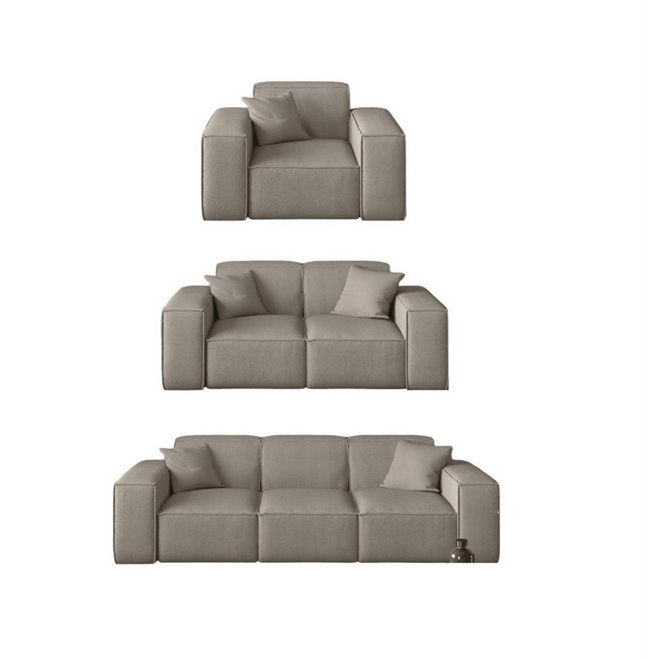 Fun Möbel Polstergarnitur Sofaset Designersofa CELES 3-2-1 in Stoff inkl. 5 Zierkissen, (Sofaset Designersofa CELES 3-2-1 in Stoff) von Fun Möbel