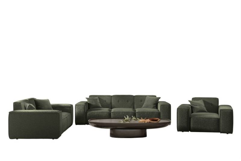 Fun Möbel Polstergarnitur Sofaset Designersofa CESINA 3-2-1 in Stoff, (inkl. 5 Zierkissen), Rundumbezug von Fun Möbel