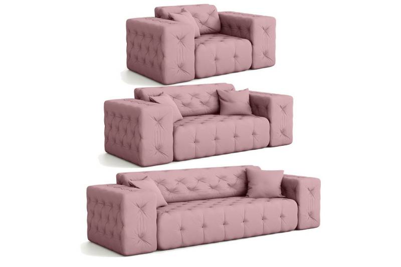 Fun Möbel Polstergarnitur Sofaset Designersofa CHANTAL 3-2-1 in Stoff Opera Velvet, (Sofaset Designersofa CHANTAL 3-2-1 in Stoff Opera Velvet) von Fun Möbel