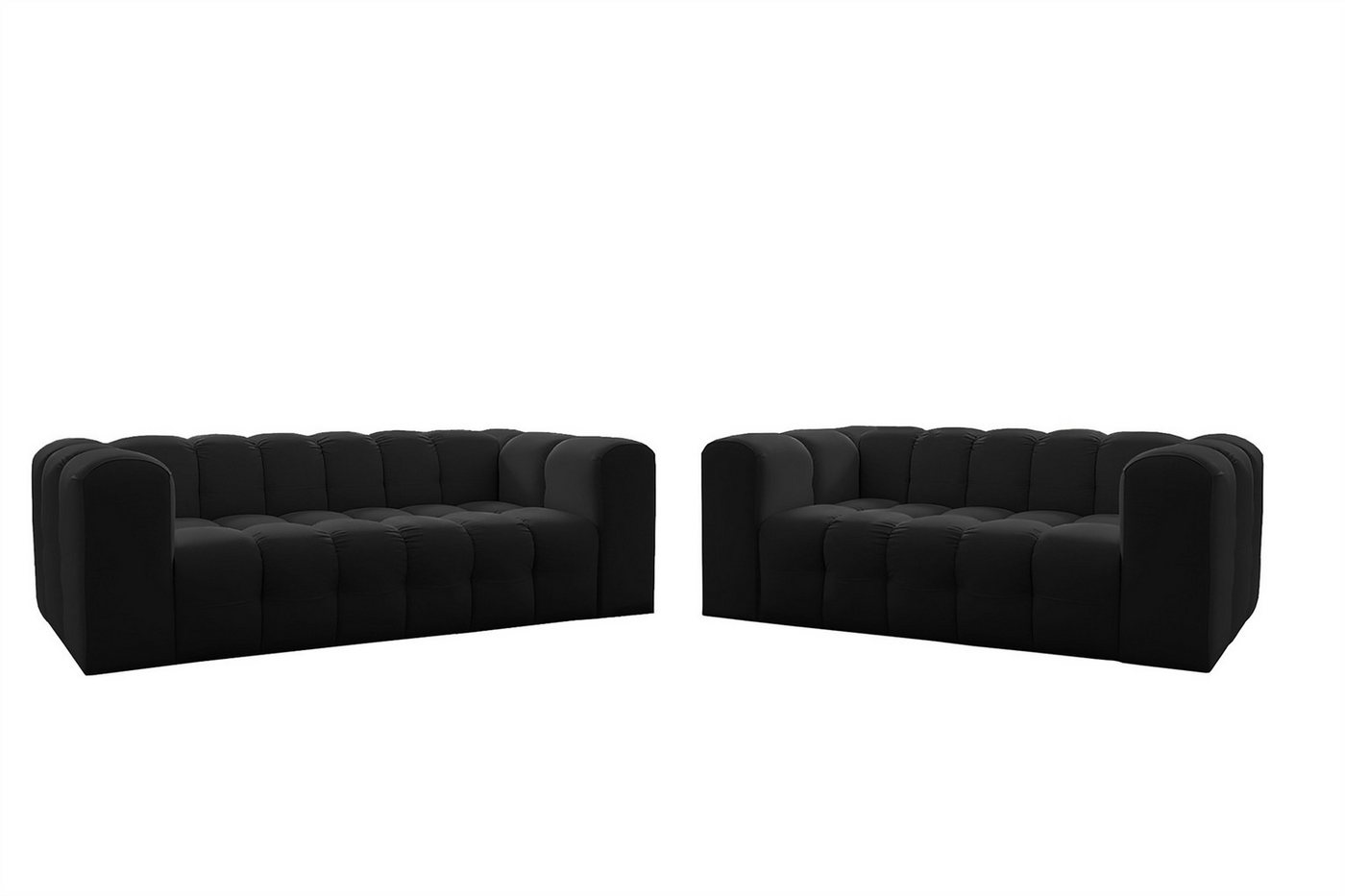 Fun Möbel Polstergarnitur Sofaset Designersofa FUN LEONOR 2- und 3-Sitzer (2-3), (Stoff Moly oder Tiffani, 2-tlg), Sofas-Rücken echt bezogen von Fun Möbel