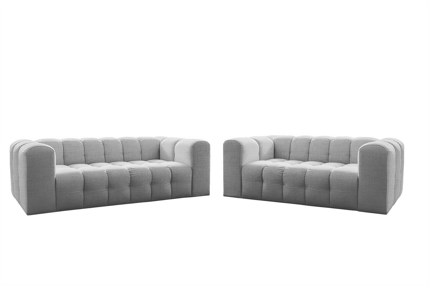 Fun Möbel Polstergarnitur Sofaset Designersofa FUN LEONOR 2- und 3-Sitzer (2-3), (Stoff Moly oder Tiffani, 2-tlg), Sofas-Rücken echt bezogen von Fun Möbel