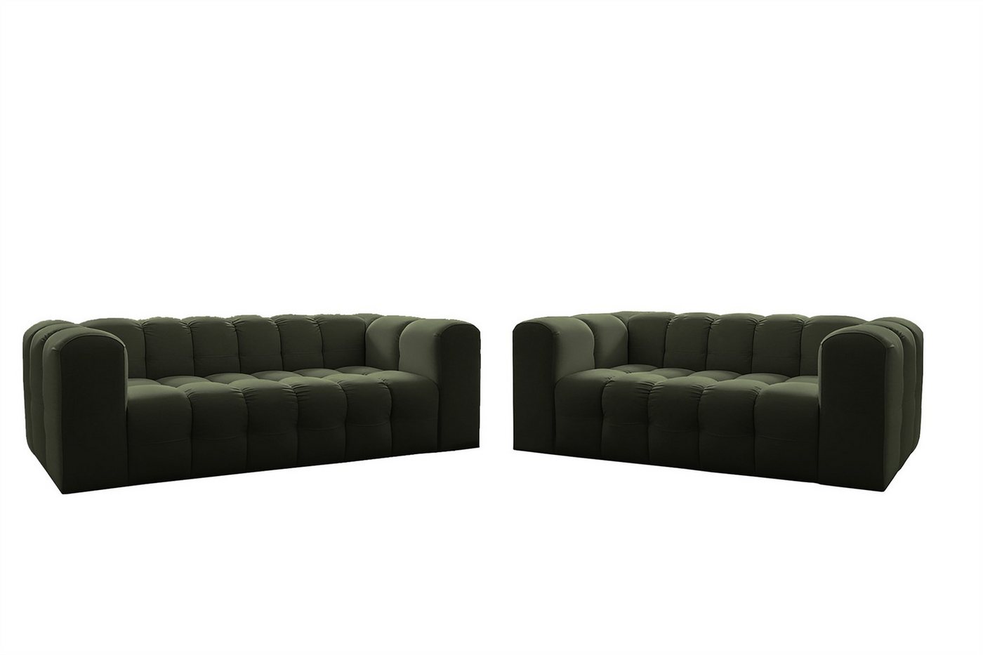 Fun Möbel Polstergarnitur Sofaset Designersofa FUN LEONOR 2- und 3-Sitzer (2-3), (Stoff Moly oder Tiffani, 2-tlg), Sofas-Rücken echt bezogen von Fun Möbel