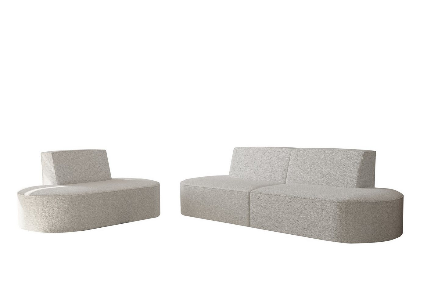 Fun Möbel Polstergarnitur Sofaset Designersofa MILOT 2-1 in Stoff, (Set, 2-tlg), Rundumbezug von Fun Möbel