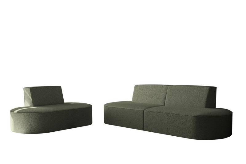 Fun Möbel Polstergarnitur Sofaset Designersofa MILOT 2-1 in Stoff, (Set, 2-tlg), Rundumbezug von Fun Möbel