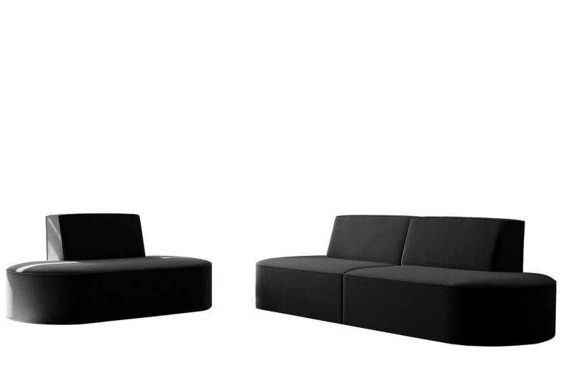 Fun Möbel Polstergarnitur Sofaset Designersofa MILOT 2-1 in Stoff, (Set, 2-tlg), Rundumbezug von Fun Möbel
