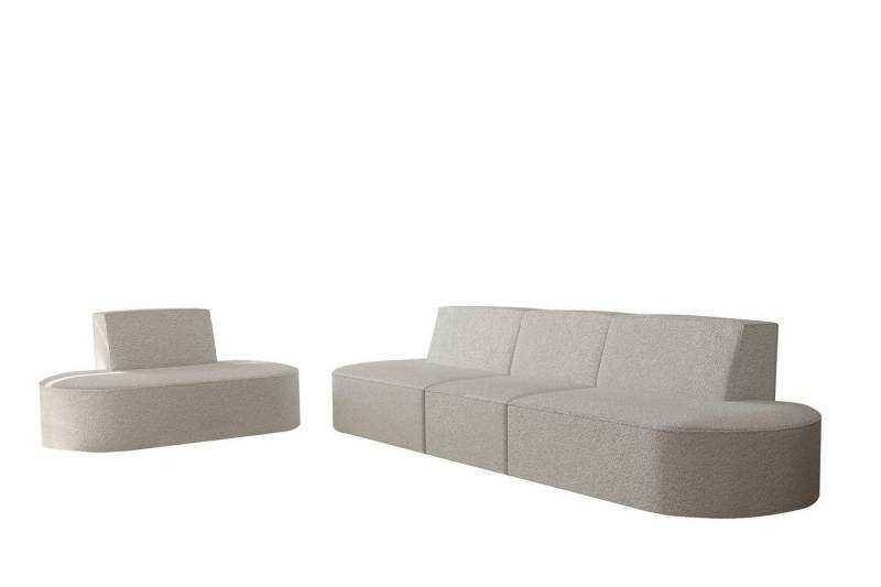 Fun Möbel Polstergarnitur Sofaset Designersofa MILOT 3-1 in Stoff, (Set, 2-tlg), Rundumbezug von Fun Möbel