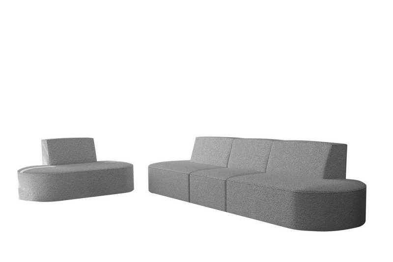 Fun Möbel Polstergarnitur Sofaset Designersofa MILOT 3-1 in Stoff, (Set, 2-tlg), Rundumbezug von Fun Möbel