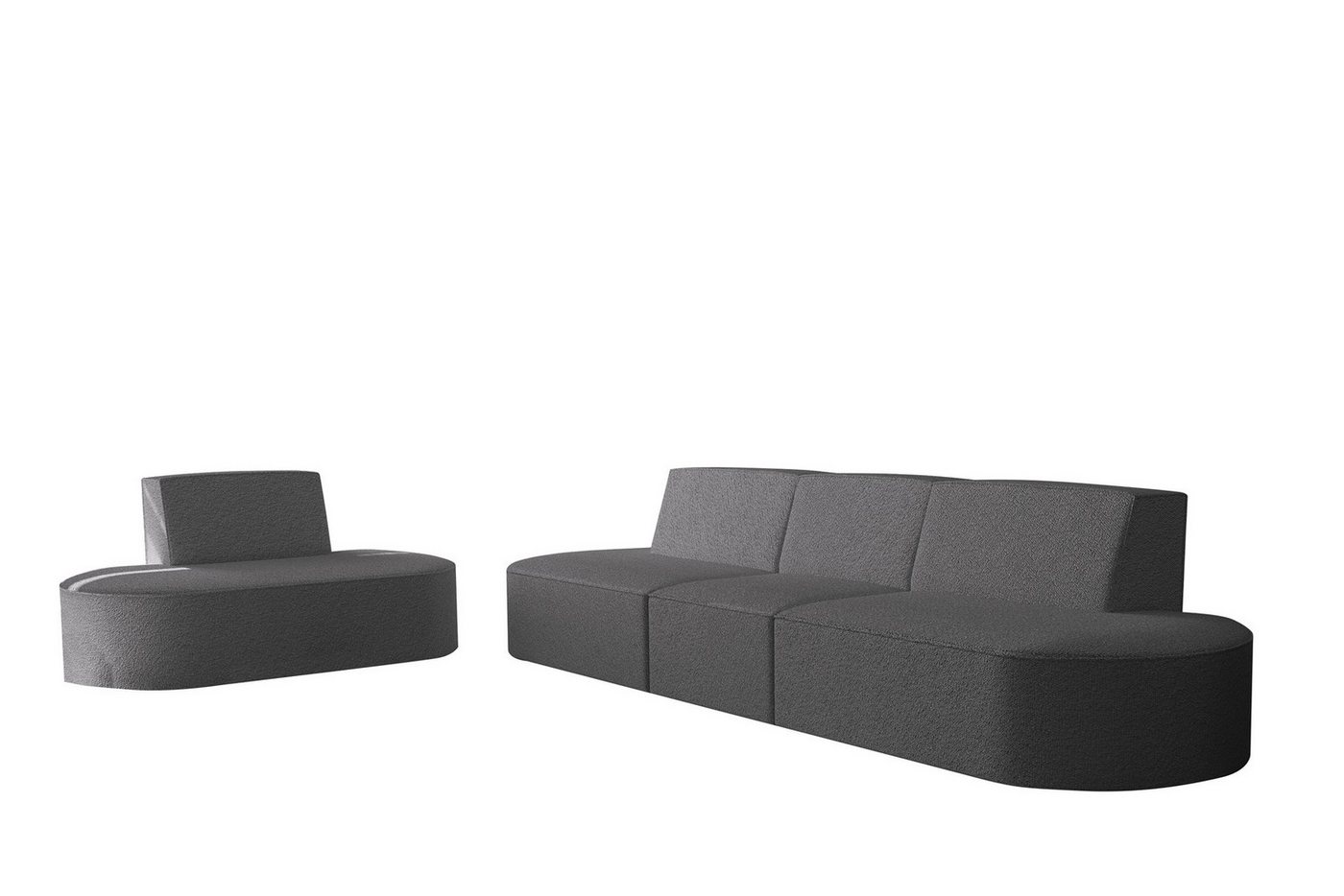 Fun Möbel Polstergarnitur Sofaset Designersofa MILOT 3-1 in Stoff, (Set, 2-tlg), Rundumbezug von Fun Möbel