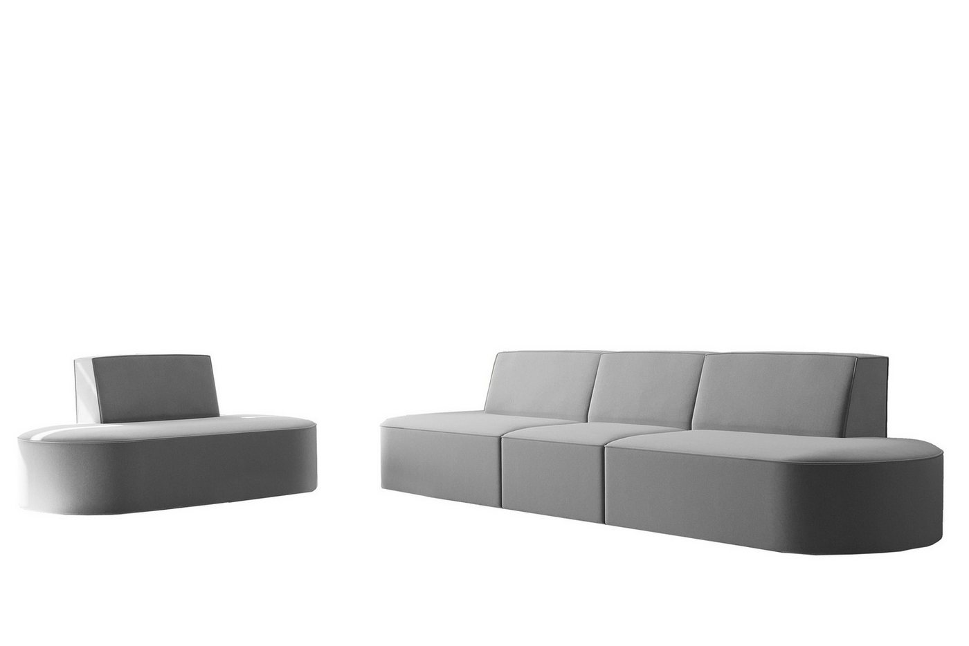 Fun Möbel Polstergarnitur Sofaset Designersofa MILOT 3-1 in Stoff, (Set, 2-tlg), Rundumbezug von Fun Möbel