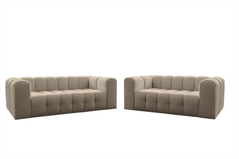 Fun Möbel Polstergarnitur Sofaset Designersofa SOLVIE 2- und 3-Sitzer (2-3), (Stoff Moly oder Tiffani, 2-tlg), Sofas-Rücken echt bezogen von Fun Möbel