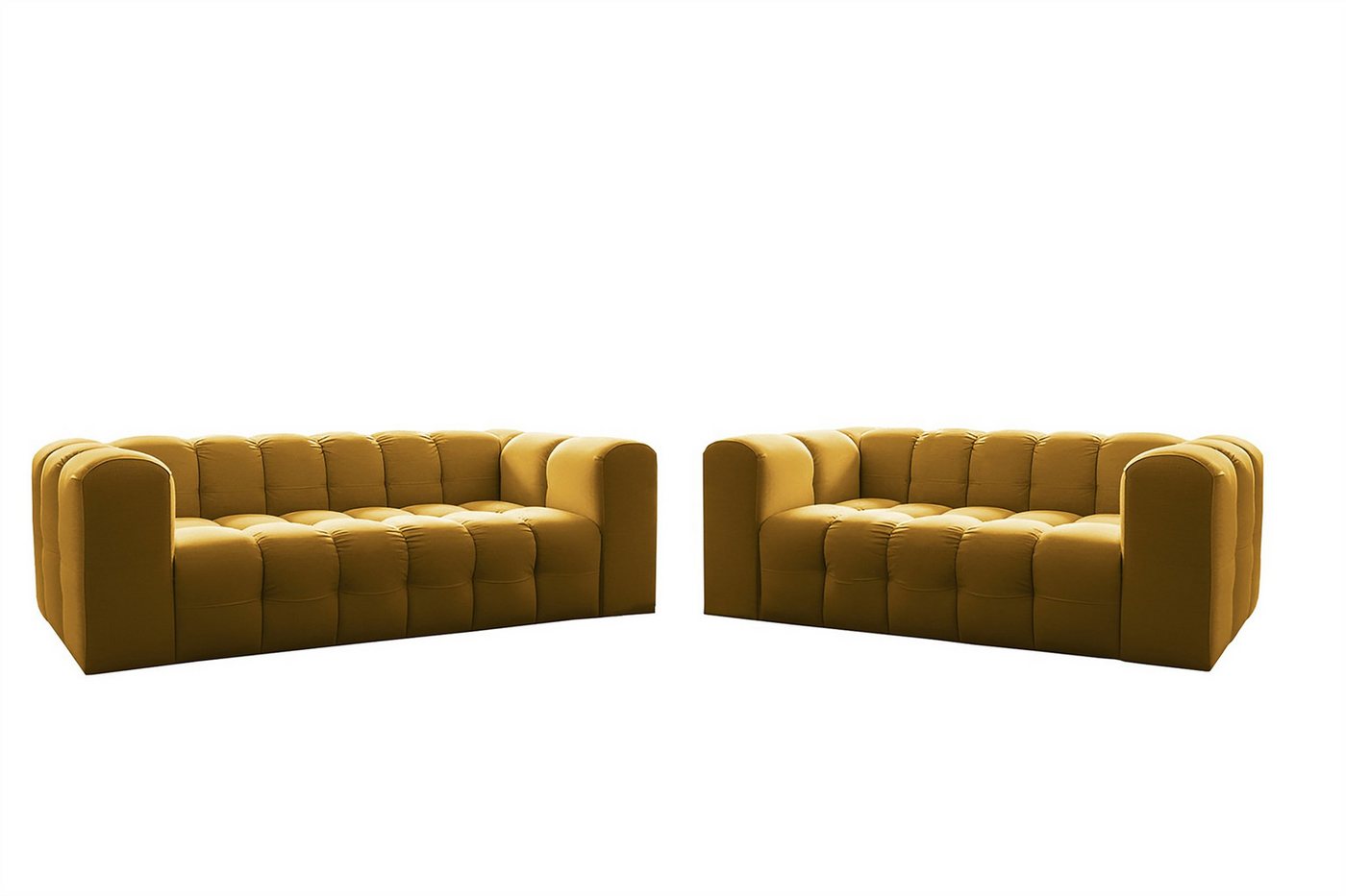 Fun Möbel Polstergarnitur Sofaset Designersofa SOLVIE 2- und 3-Sitzer (2-3), (Stoff Moly oder Tiffani, 2-tlg), Sofas-Rücken echt bezogen von Fun Möbel