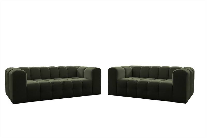 Fun Möbel Polstergarnitur Sofaset Designersofa SOLVIE 2- und 3-Sitzer (2-3), (Stoff Moly oder Tiffani, 2-tlg), Sofas-Rücken echt bezogen von Fun Möbel