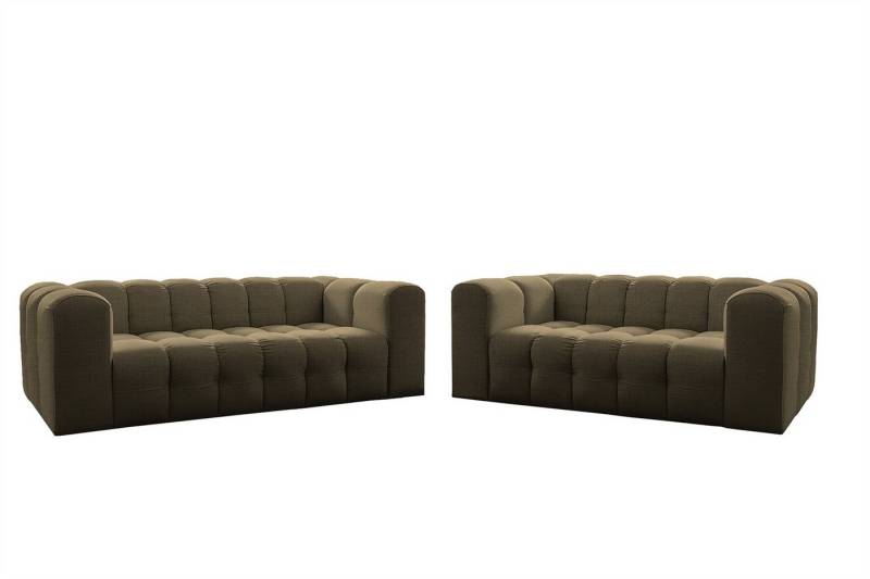 Fun Möbel Polstergarnitur Sofaset Designersofa SOLVIE 3- und 4-Sitzer (3-4), (Stoff Moly oder Tiffany, 2-tlg), Sofas-Rücken echt bezogen von Fun Möbel