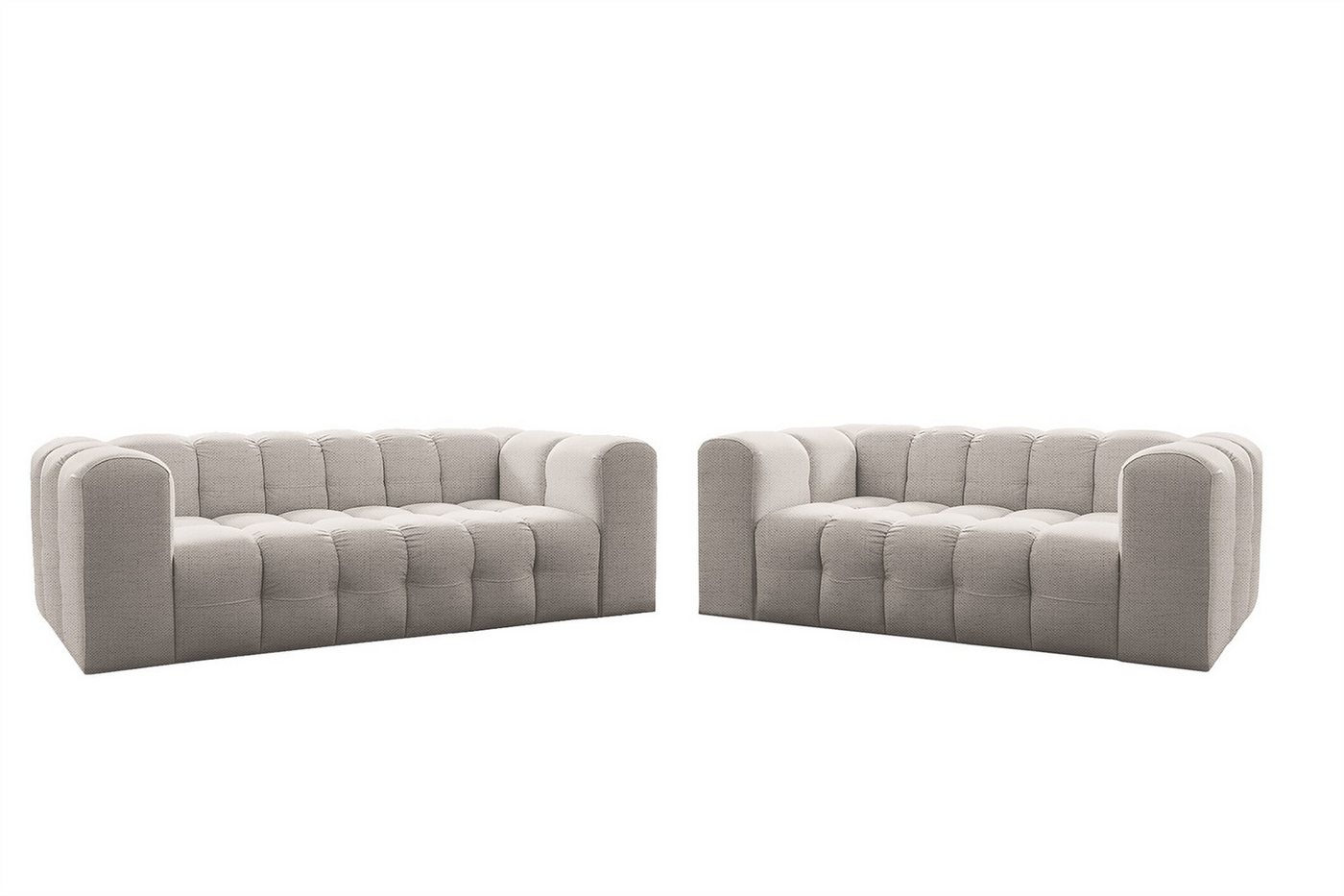 Fun Möbel Polstergarnitur Sofaset Designersofa SOLVIE 3- und 4-Sitzer (3-4), (Stoff Moly oder Tiffany, 2-tlg), Sofas-Rücken echt bezogen von Fun Möbel