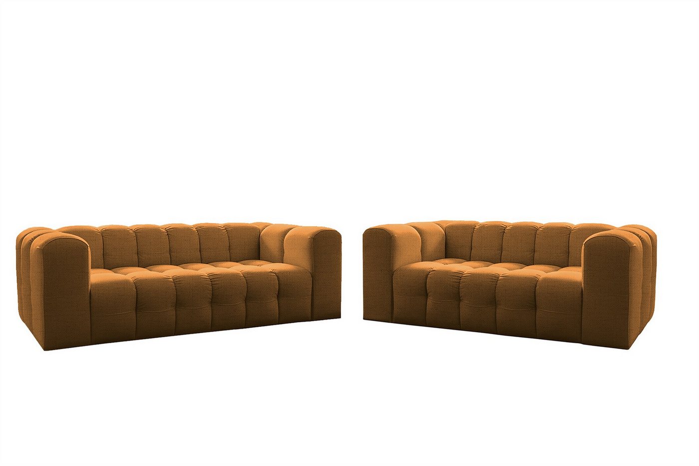 Fun Möbel Polstergarnitur Sofaset Designersofa SOLVIE 3- und 4-Sitzer (3-4), (Stoff Moly oder Tiffany, 2-tlg), Sofas-Rücken echt bezogen von Fun Möbel