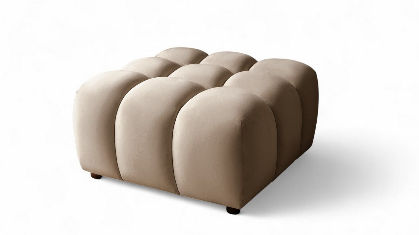 Fun Möbel Polsterhocker Designerhocker FLOW in Stoff Bluvel (kombinierbar mit 2-Sitzer oder 3-Sitzer), Rundumpolsterung von Fun Möbel