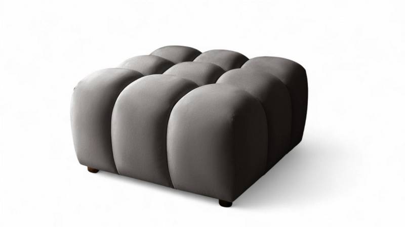 Fun Möbel Polsterhocker Designerhocker FLOW in Stoff Bluvel (kombinierbar mit 2-Sitzer oder 3-Sitzer), Rundumpolsterung von Fun Möbel