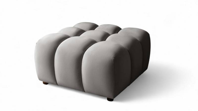 Fun Möbel Polsterhocker Designerhocker FLOW in Stoff Bluvel (kombinierbar mit 2-Sitzer oder 3-Sitzer), Rundumpolsterung von Fun Möbel