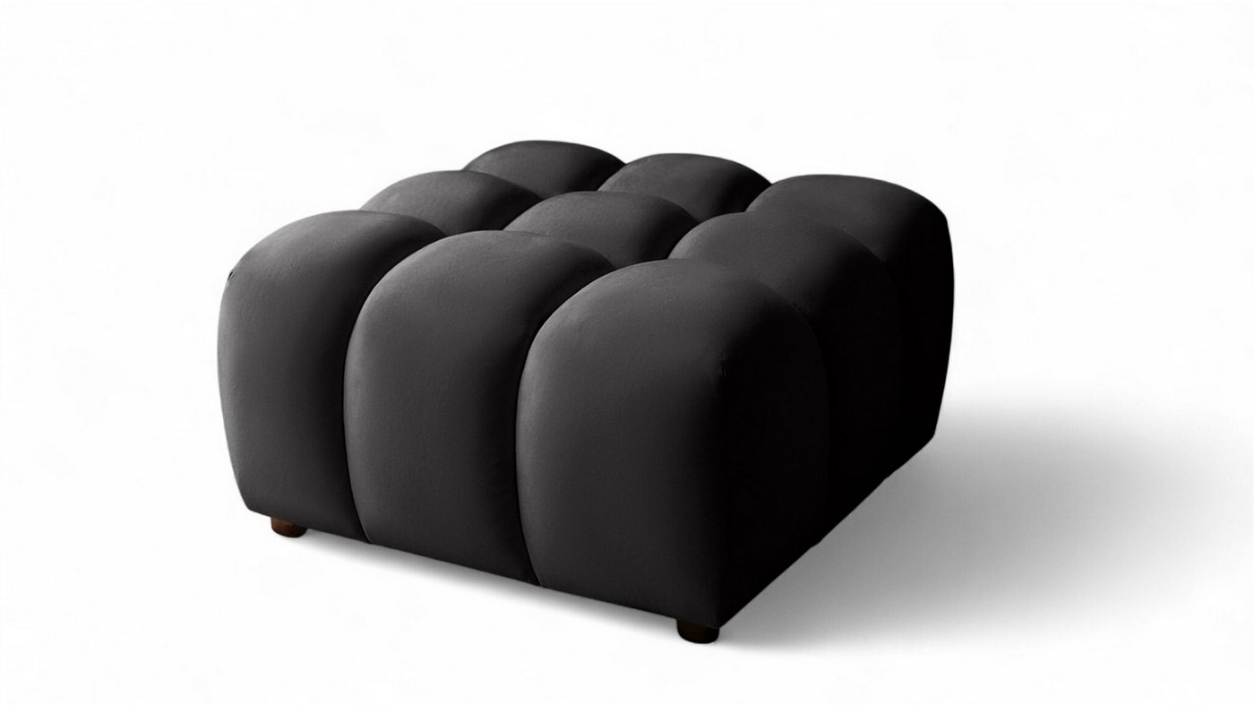 Fun Möbel Polsterhocker Designerhocker FLOW in Stoff Bluvel (kombinierbar mit 2-Sitzer oder 3-Sitzer), Rundumpolsterung von Fun Möbel