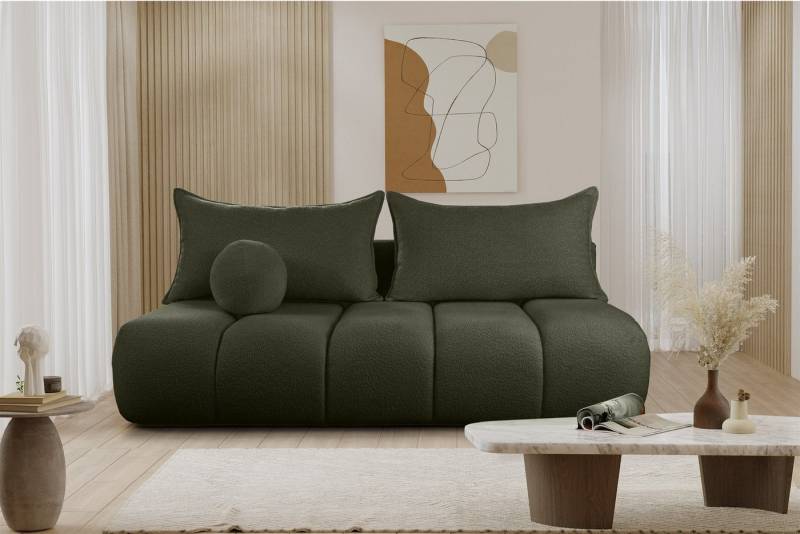 Fun Möbel Schlafsofa Designersofa Sofa 3-Sitzer ANZIA in Stoff Ascot Bukla, Rundumbezug, inkl. Schlaffunktion mit Bettkasten von Fun Möbel