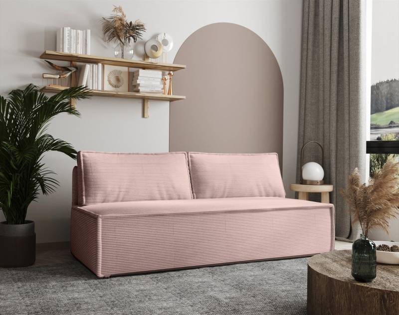 Fun Möbel Schlafsofa Sofa Designersofa EMMA 3-Sitzer mit Schlaffunktion, inkl. 2 Rückenkissen, mit Bettkasten von Fun Möbel