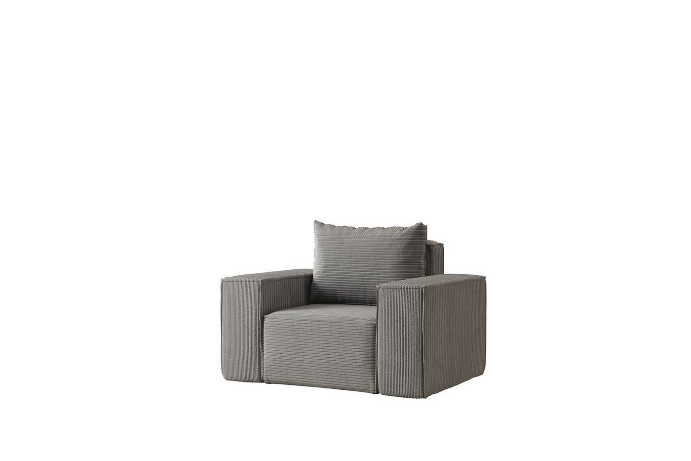 Fun Möbel Sessel Designersessel ESTELLE in Stoff (Die Serie ESTELLE bietet eine große Auswahl an Möbeln), Rücken echt bezogen von Fun Möbel