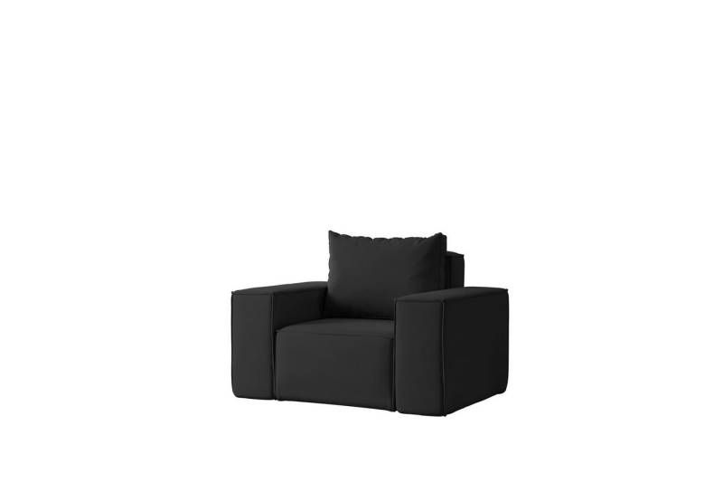Fun Möbel Sessel Designersessel ESTELLE in Stoff (Die Serie ESTELLE bietet eine große Auswahl an Möbeln), Rücken echt bezogen von Fun Möbel